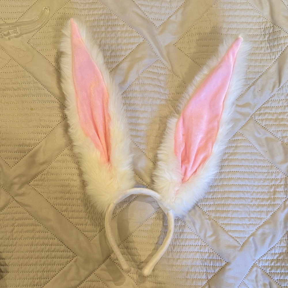 Costume Cosplay Bunny Ears Headband - Pink and White
